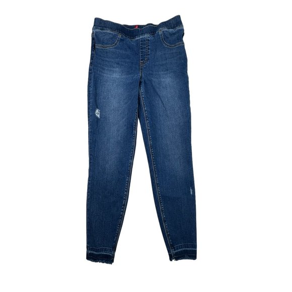 SPANX Denim - Spanx Distressed Ankle Skinny Jeggings size Large Blue